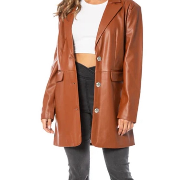 Juicy Couture Jackets & Blazers - NWOT JUICY COUTURE Oversized Faux Leather Blazer Style Trench Coat